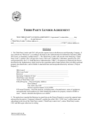 Document preview: SBA Form 2287 Third Party Lender Agreement