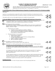 SBA Form 2450 &quot;504 Eligibility Checklist (Non-PCLP)&quot;