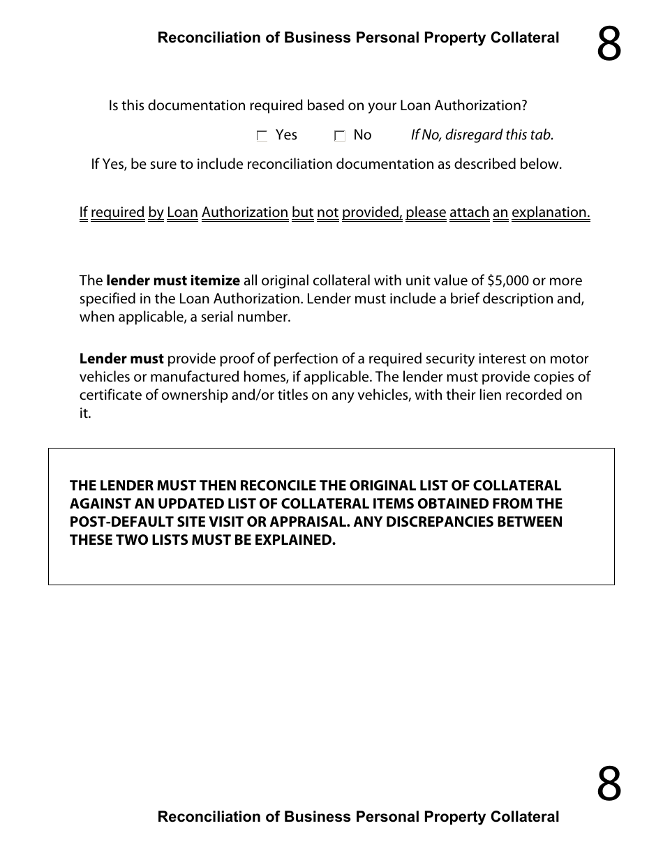 Regular 7(A) Guaranty Purchase Package Tabs, Page 11