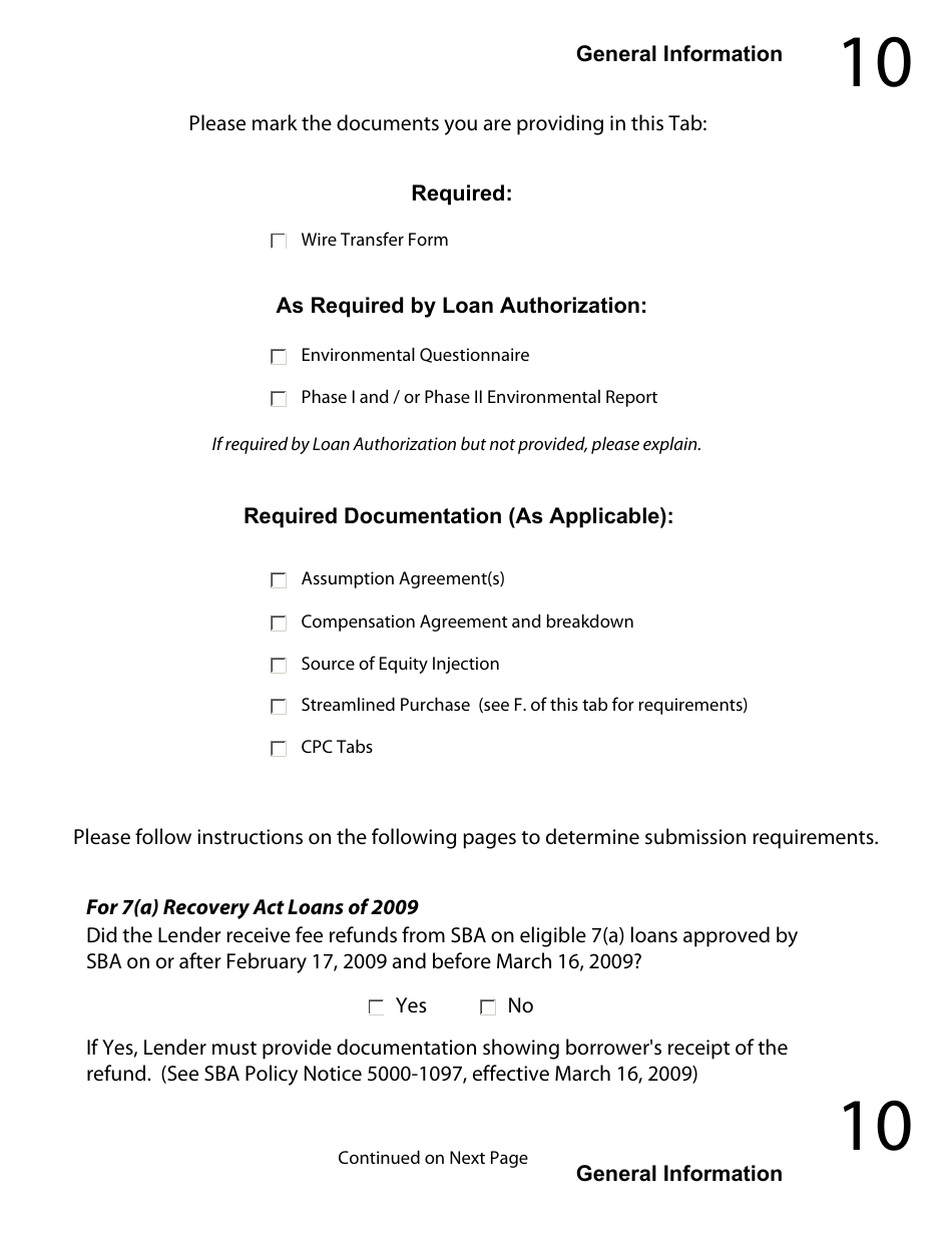 Regular 7(A) Guaranty Purchase Package Tabs, Page 14