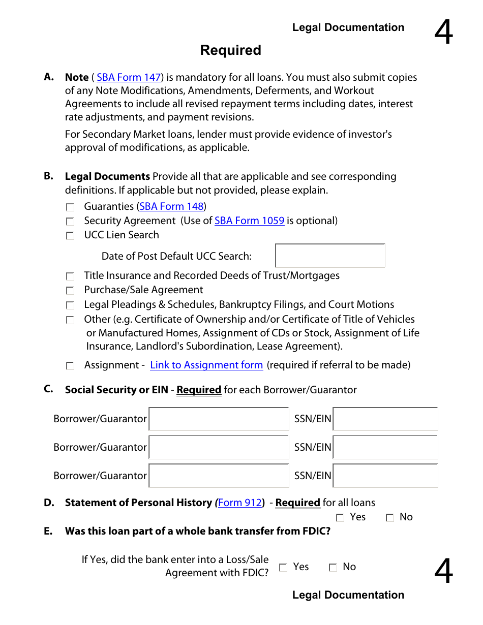 Regular 7(A) Guaranty Purchase Package Tabs, Page 5