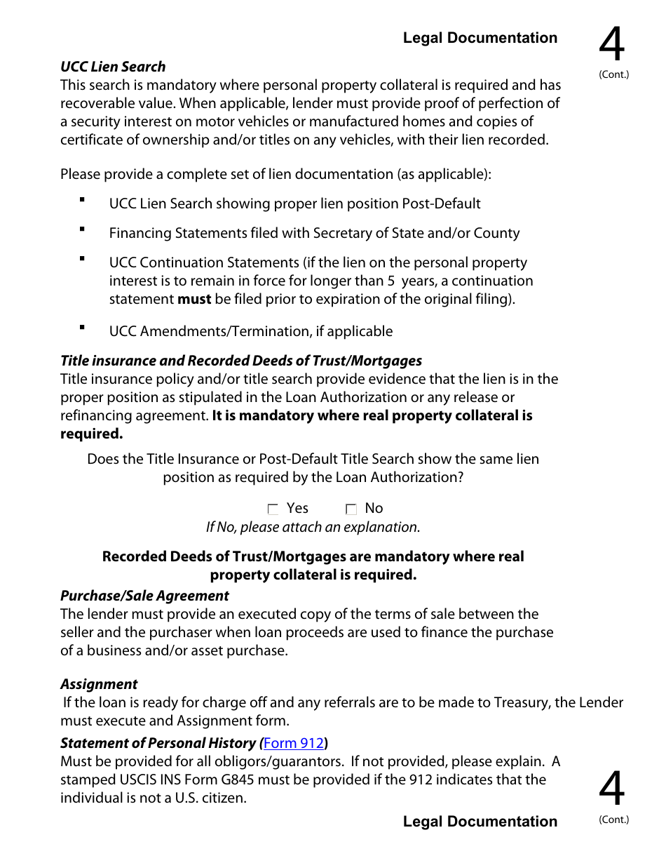 Regular 7(A) Guaranty Purchase Package Tabs, Page 6