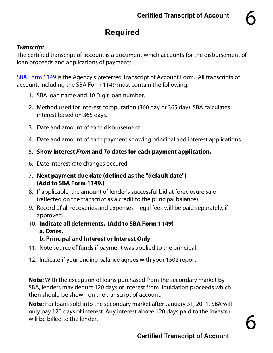 Regular 7(A) Guaranty Purchase Package Tabs, Page 8