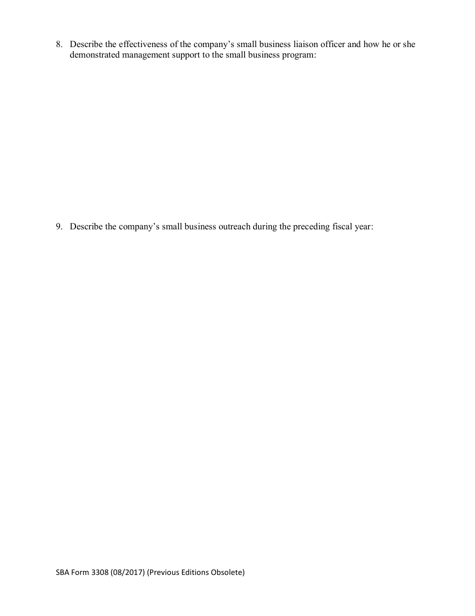 SBA Form 3308 Nomination Form for Dwight D. Eisenhower Award for Excellence - National Small Business Week, Page 5