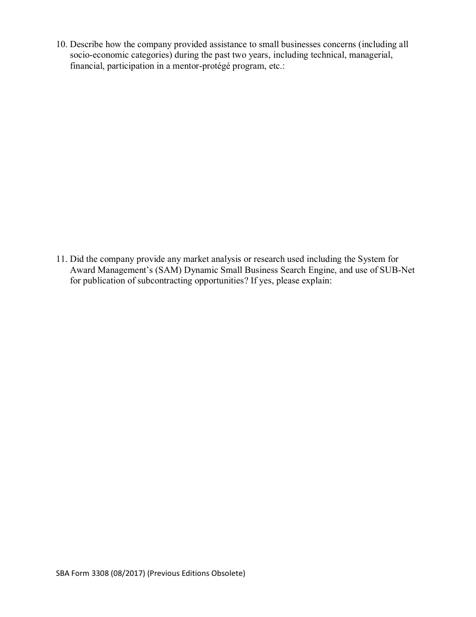SBA Form 3308 Nomination Form for Dwight D. Eisenhower Award for Excellence - National Small Business Week, Page 6
