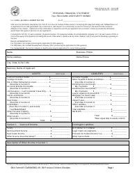 Document preview: SBA Form 413 Personal Financial Statement - 7(A) / 504 Loans and Surety Bonds