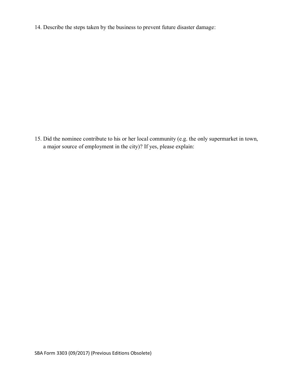 SBA Form 3303 Phoenix Award for Small Business Disaster Recovery, Page 5