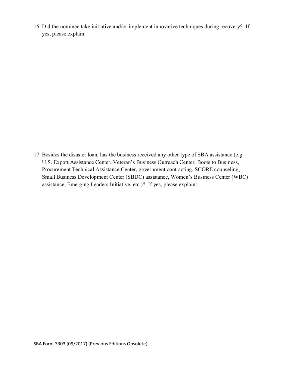 SBA Form 3303 Phoenix Award for Small Business Disaster Recovery, Page 6