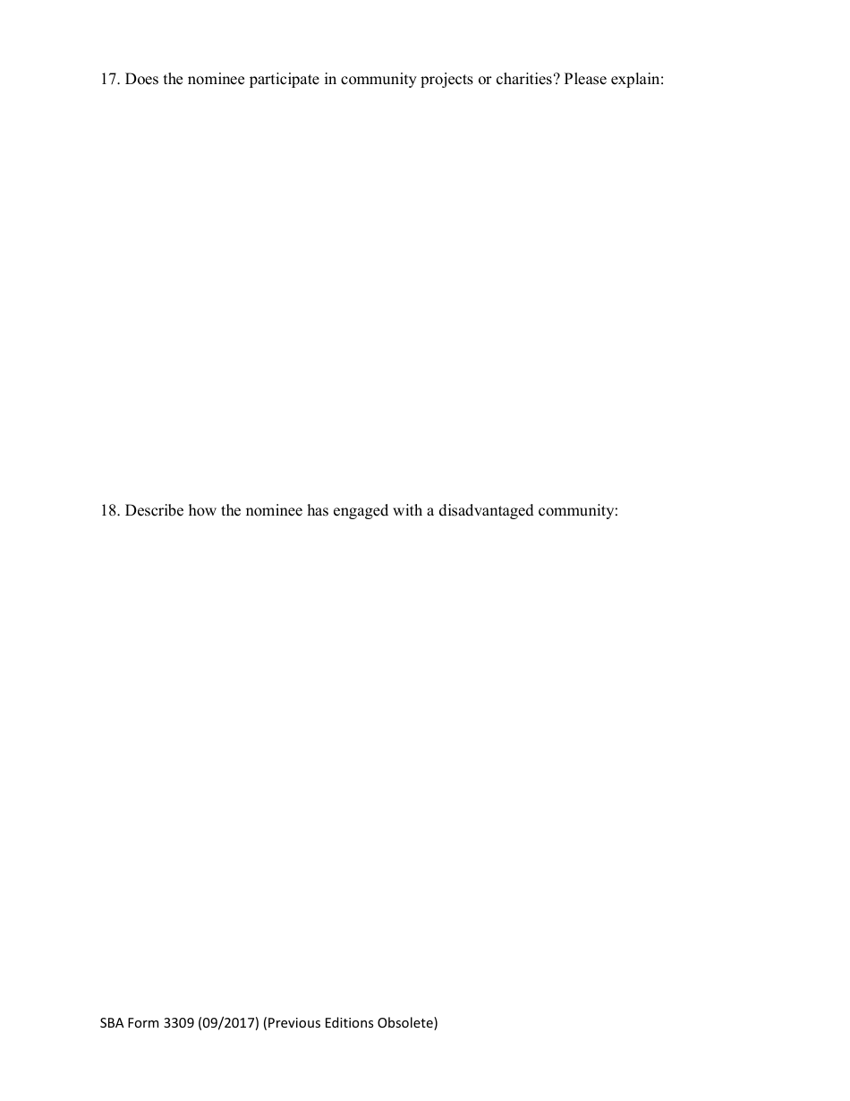 SBA Form 3309 Nomination Form for 8(A) Graduate of the Year Award - National Small Business Week, Page 8