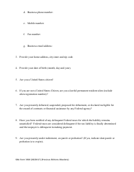 SBA Form 3300 Award Nominee Background Form, Page 2