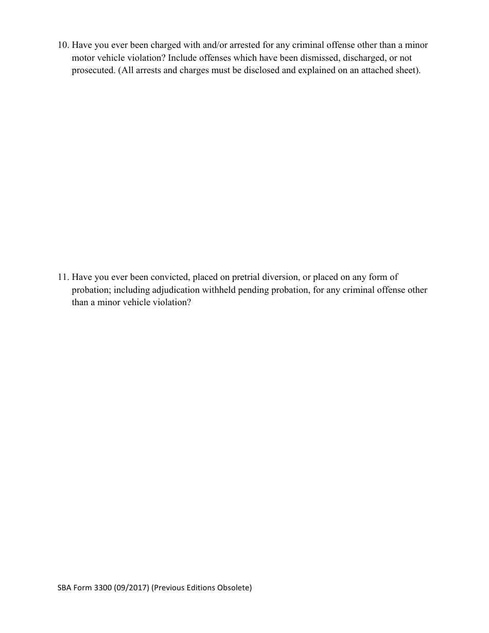SBA Form 3300 Award Nominee Background Form, Page 3