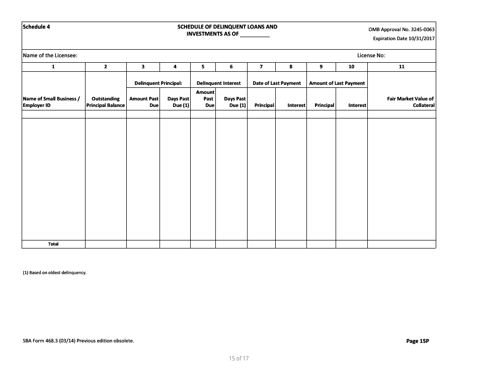 SBA Form 468.3 Partnership Quarterly Financial Report, Page 15