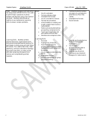 Sample Summary of Academic Achievement and Functional Performance (Saafp) - Alabama, Page 2