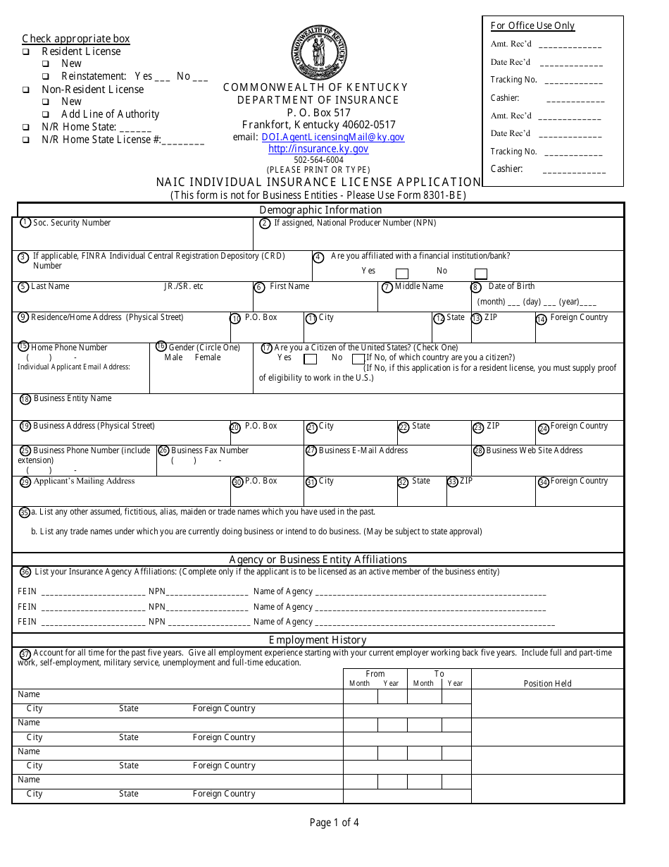 Form 8301 Fill Out Sign Online And Download Printable Pdf Kentucky Templateroller 7809