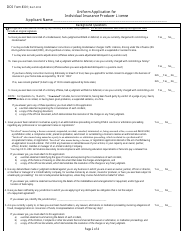 Form 8301 Naic Individual Insurance License Application - Kentucky, Page 2