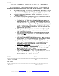 Document preview: Form 8301-TPA Administrator Applicant Certification and Attestation - Kentucky