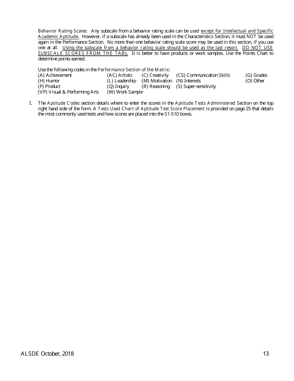 Gifted Referral  Eligiblity Process Packet - Alabama, Page 15