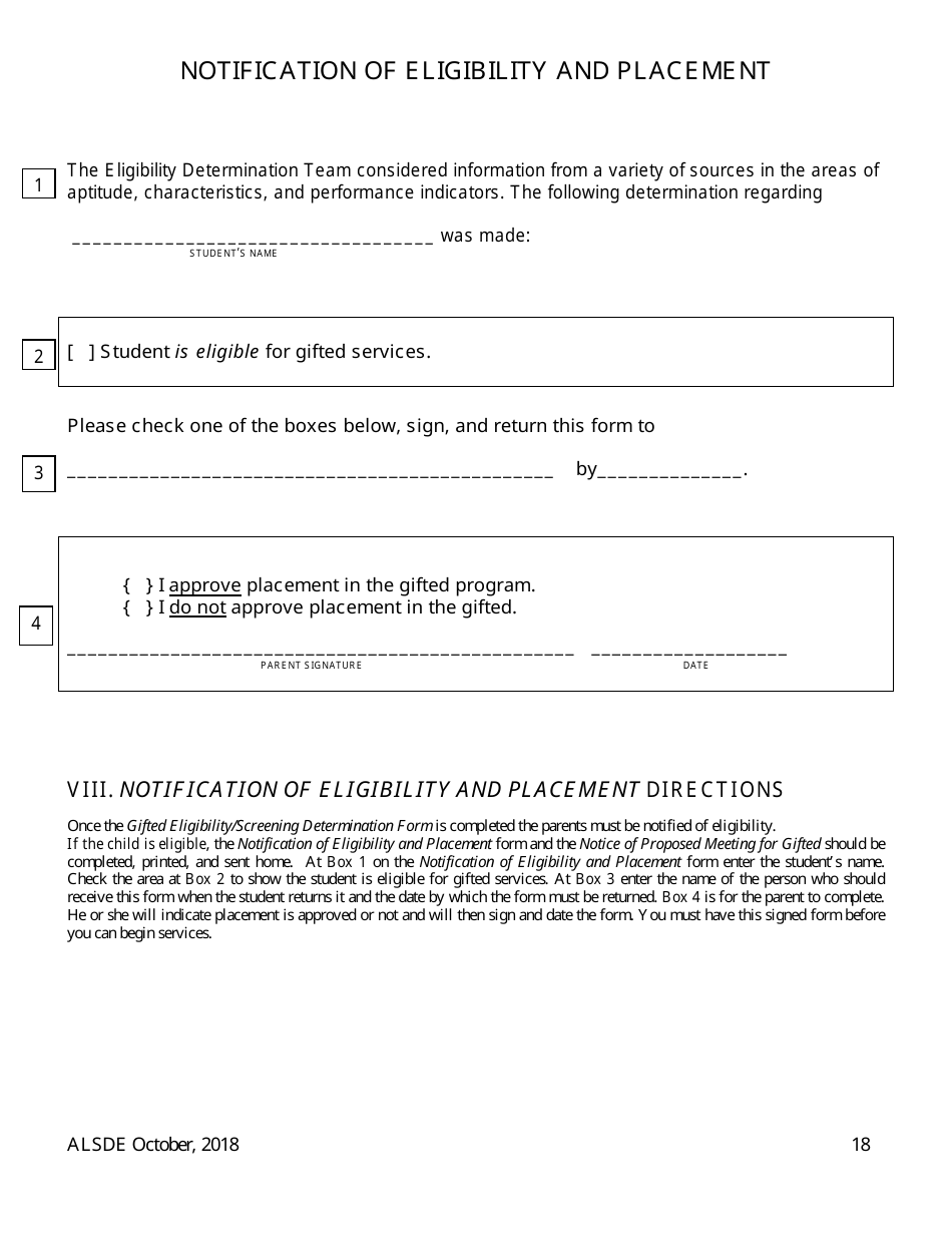Gifted Referral  Eligiblity Process Packet - Alabama, Page 20