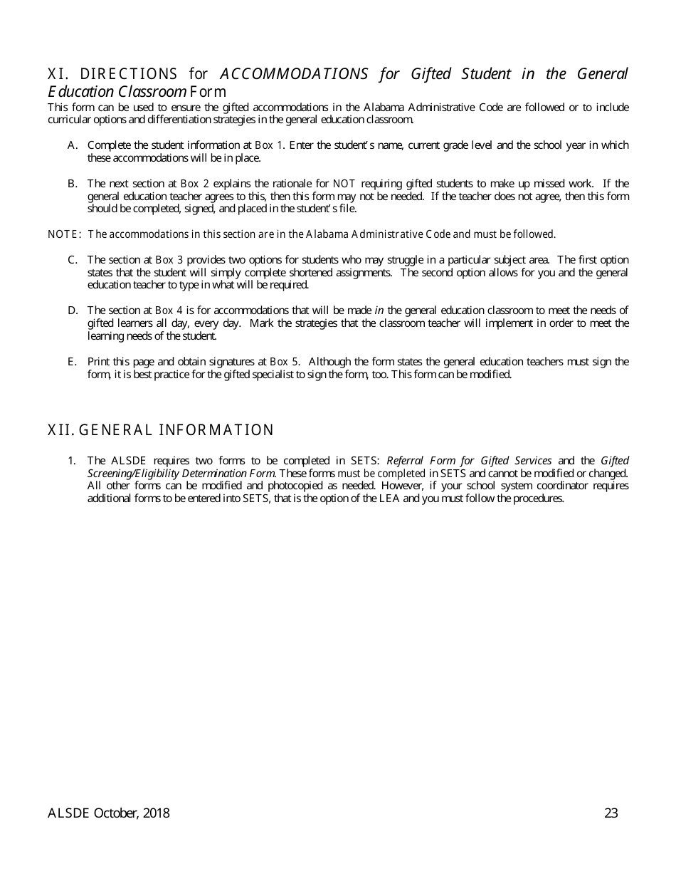Gifted Referral  Eligiblity Process Packet - Alabama, Page 25