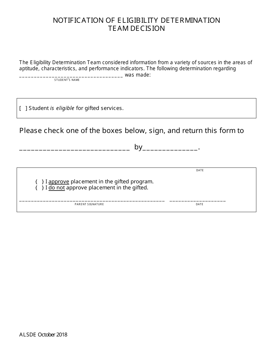 Gifted Referral  Eligiblity Process Packet - Alabama, Page 33