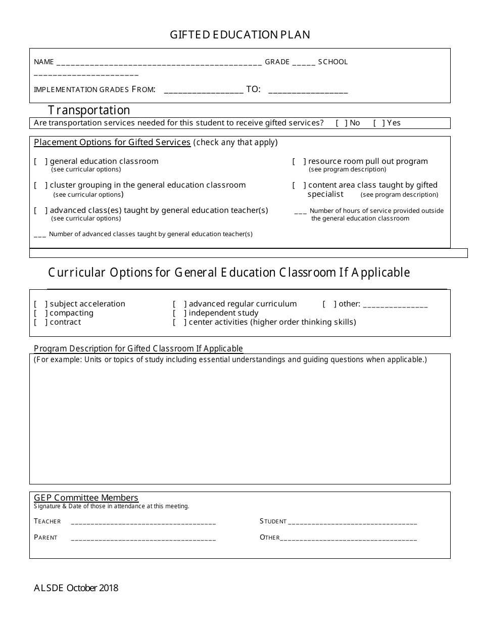 Gifted Referral  Eligiblity Process Packet - Alabama, Page 36