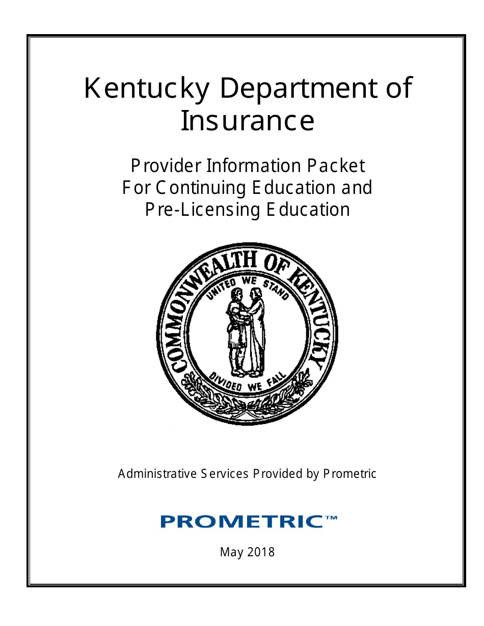 Provider Information Packet for Continuing Education and Pre-licensing Education - Kentucky, Page 1
