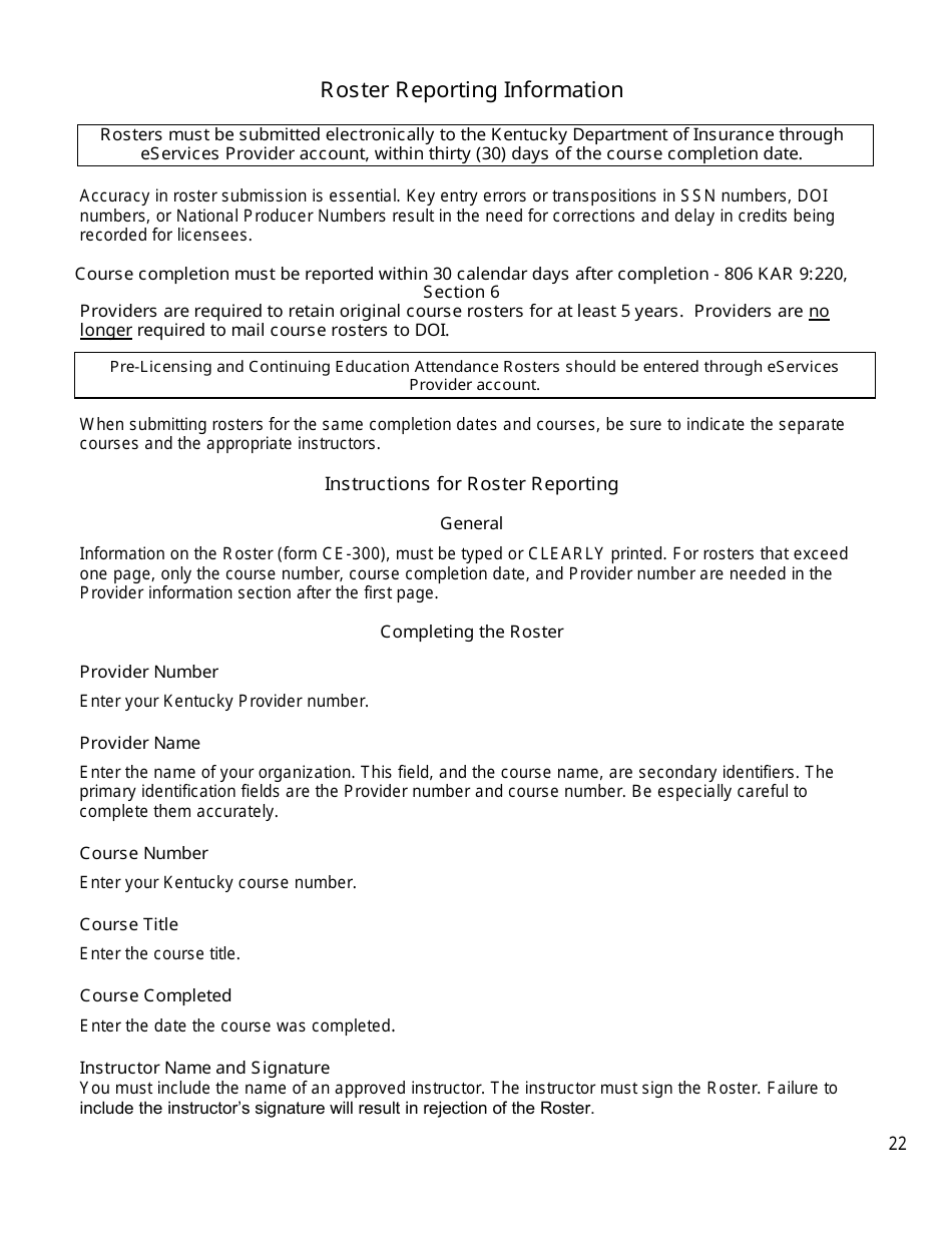 Provider Information Packet for Continuing Education and Pre-licensing Education - Kentucky, Page 24