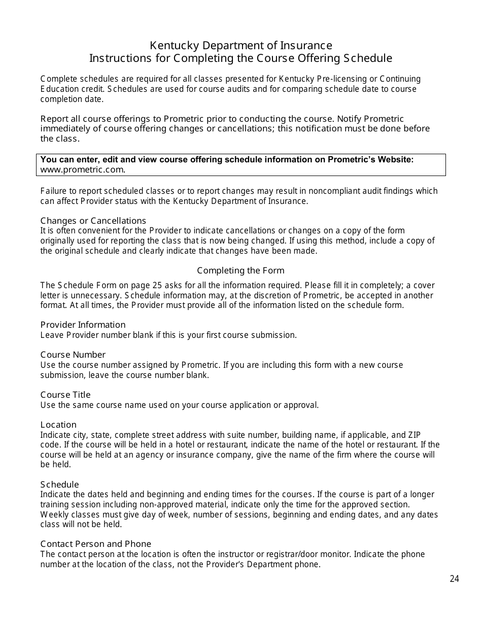 Provider Information Packet for Continuing Education and Pre-licensing Education - Kentucky, Page 26