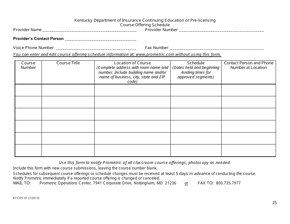 Provider Information Packet for Continuing Education and Pre-licensing Education - Kentucky, Page 27