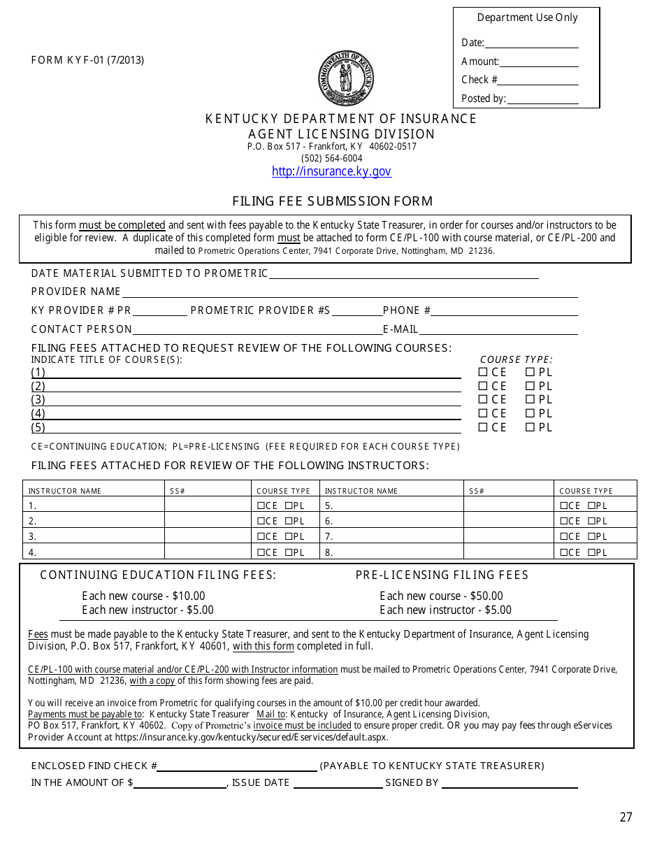 Provider Information Packet for Continuing Education and Pre-licensing Education - Kentucky, Page 29