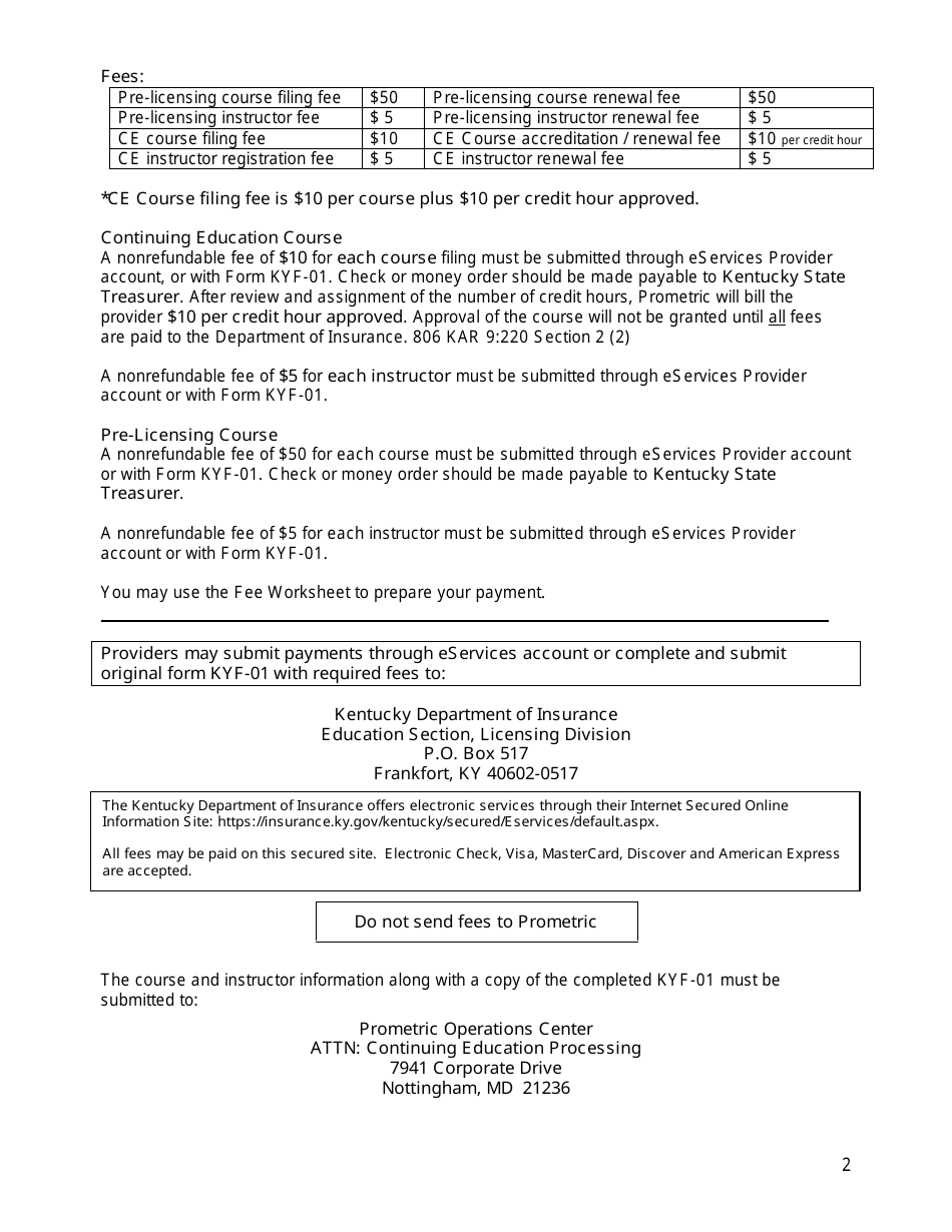 Provider Information Packet for Continuing Education and Pre-licensing Education - Kentucky, Page 4