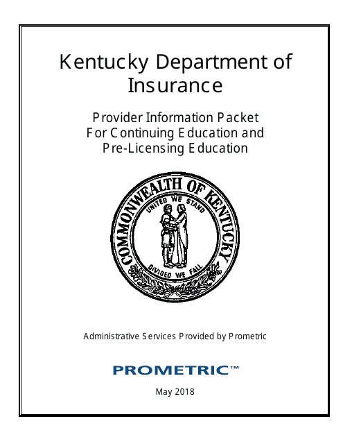 Provider Information Packet for Continuing Education and Pre-licensing Education - Kentucky