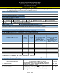 Qualified Maryland Company (Buyer) Tax Credit Application Form - Maryland
