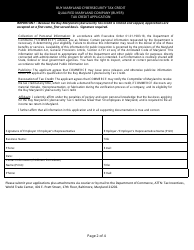 Qualified Maryland Company (Buyer) Tax Credit Application Form - Maryland, Page 2