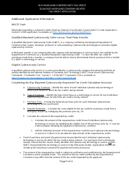 Qualified Maryland Company (Buyer) Tax Credit Application Form - Maryland, Page 3
