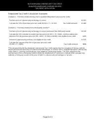 Qualified Maryland Company (Buyer) Tax Credit Application Form - Maryland, Page 4