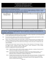 Qualified Maryland Cybersecurity Seller Application for Certification - Maryland, Page 2