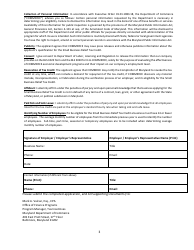 Application for Certification - Maryland Small Business Relief Tax Credit - Maryland, Page 3