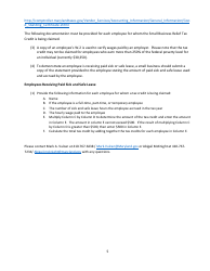Application for Certification - Maryland Small Business Relief Tax Credit - Maryland, Page 5
