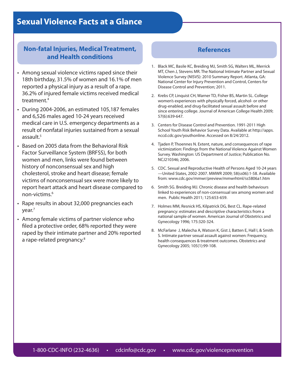 Sexual Violence - Facts at a Glance, Page 2
