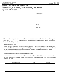 Form SSA-821-BK &quot;Work Activity Report - Employee&quot;