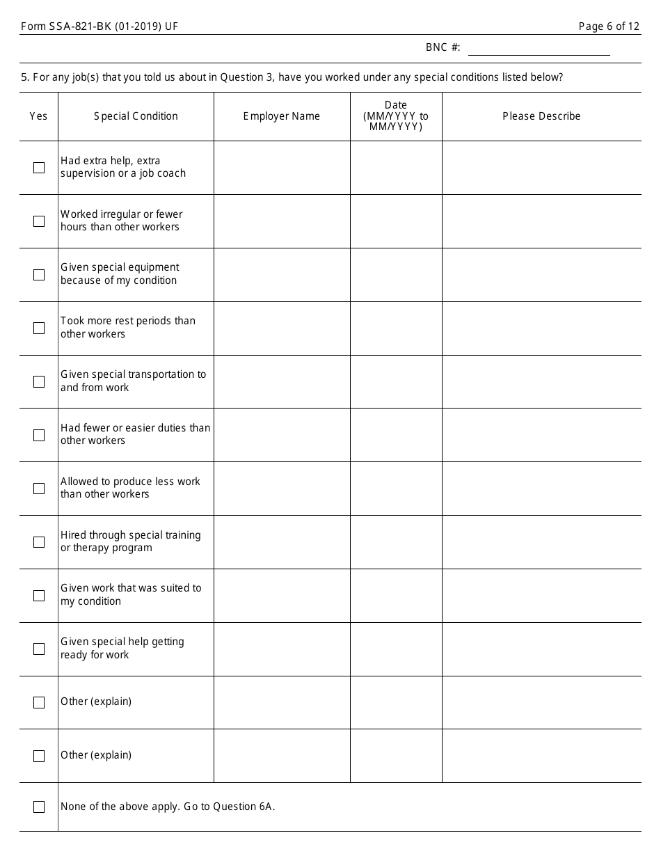 Form SSA-821-BK - Fill Out, Sign Online and Download Fillable PDF ...