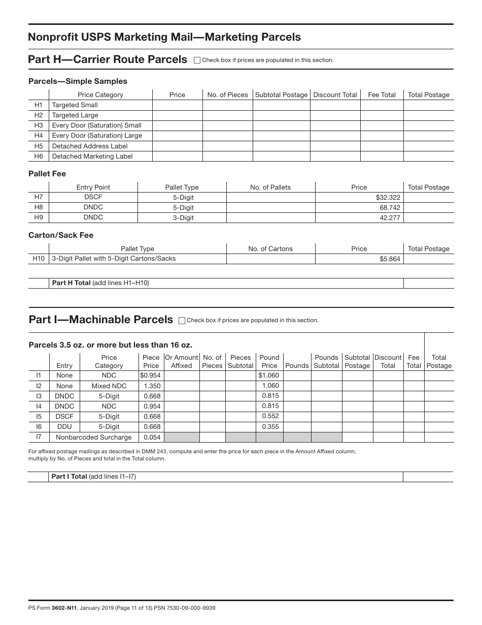PS Form 3602-N1 Postage Statement - Nonprofit USPS Marketing Mail, Page 11
