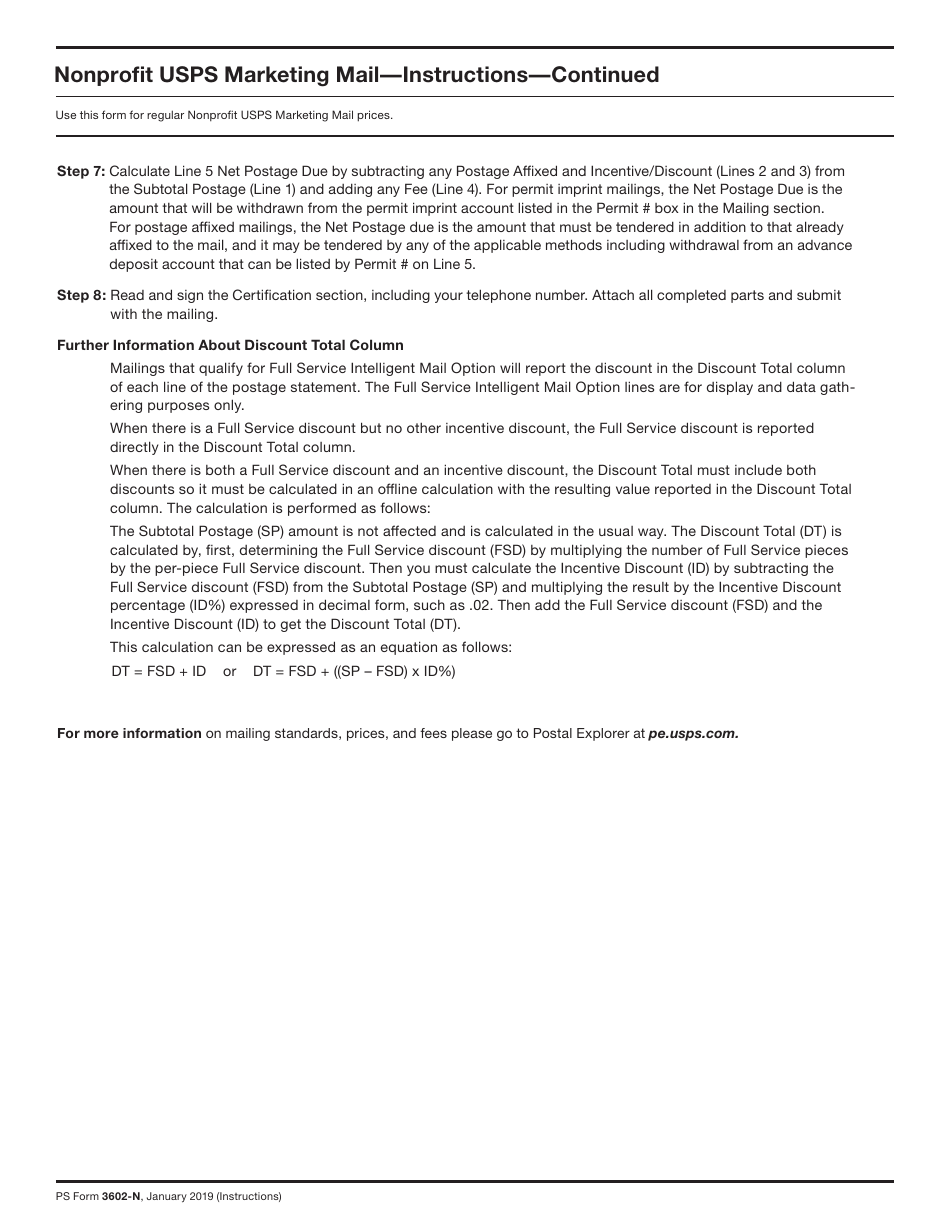 PS Form 3602-N1 Postage Statement - Nonprofit USPS Marketing Mail, Page 15