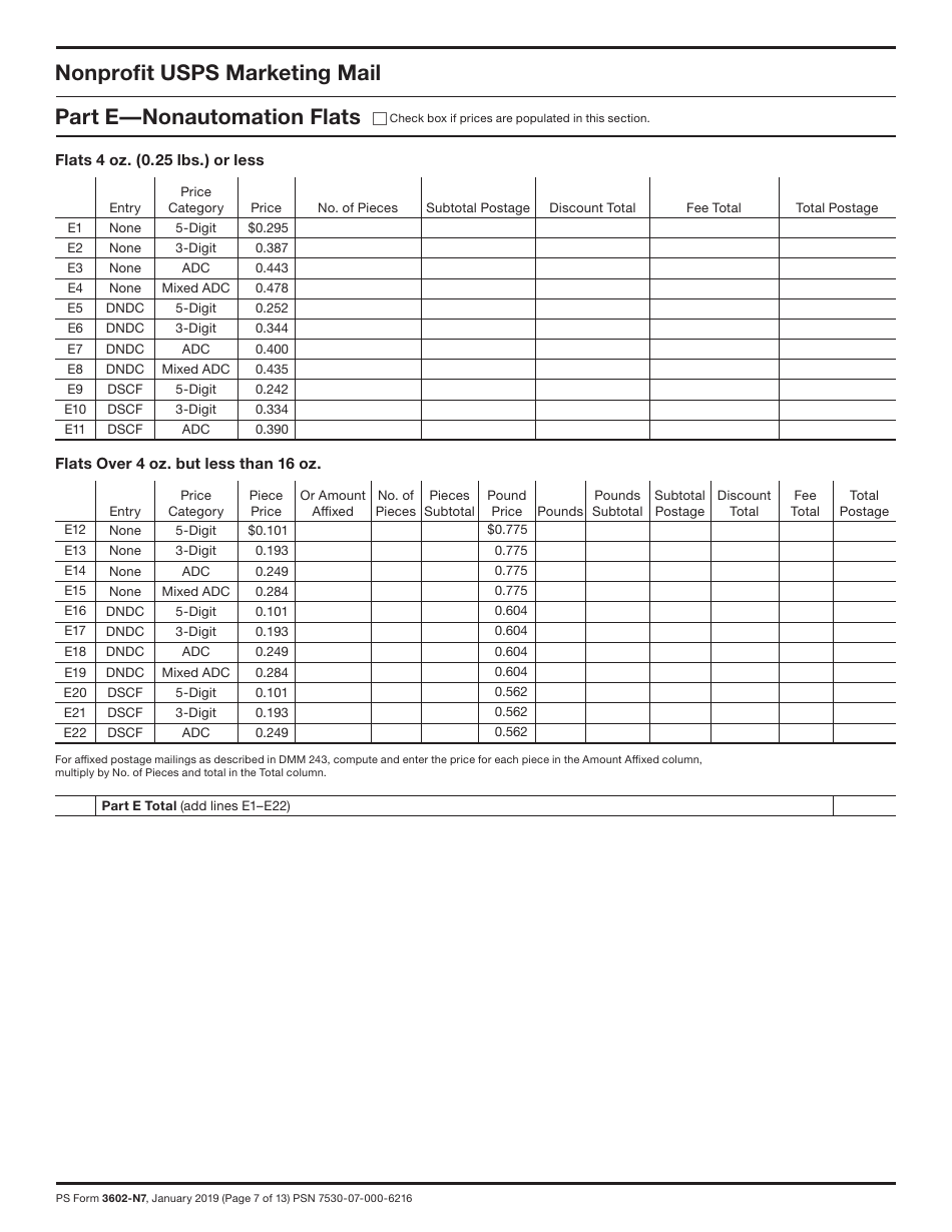 PS Form 3602-N1 Postage Statement - Nonprofit USPS Marketing Mail, Page 7