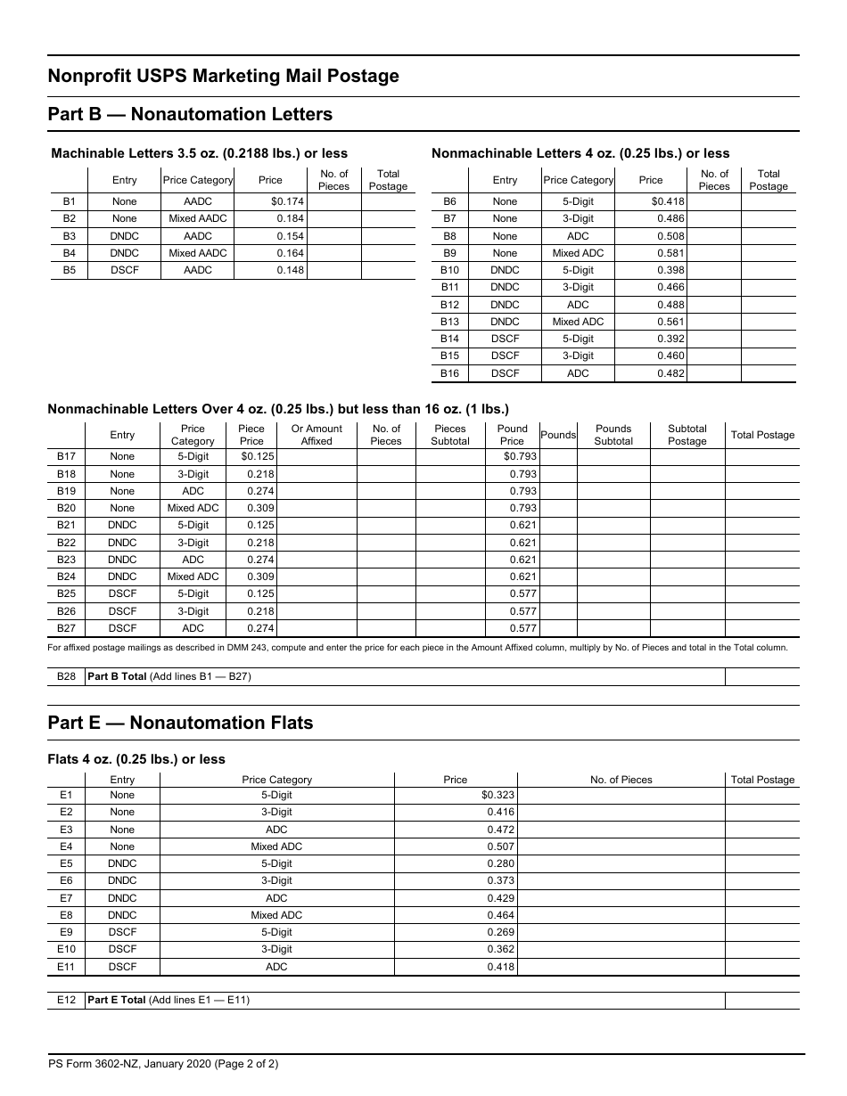 PS Form 3602-NZ - Fill Out, Sign Online and Download Printable PDF ...