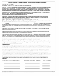 Document preview: AF Form 1466 Request for Family Member's Medical and Education Clearance for Travel