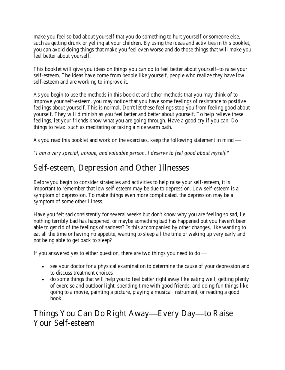 Building Self-esteem - a Self-help Guide (Sma-3715), Page 3