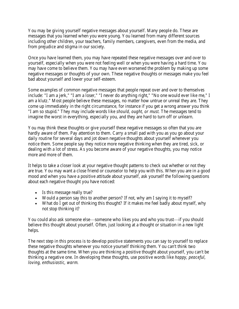 Building Self-esteem - a Self-help Guide (Sma-3715), Page 6