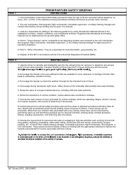 AF Form 4392 "Predeparture Safety Briefing"